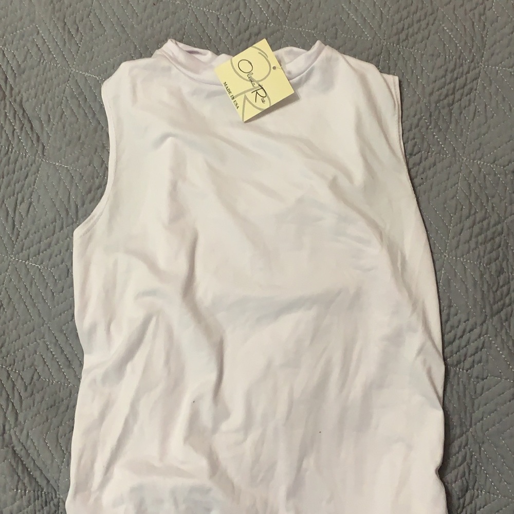 White tank turtle neck